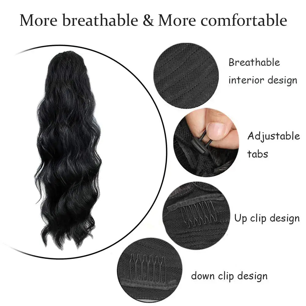 Body Wave Wrap-Around Ponytail Extensions – 100% Brazilian Human Hair