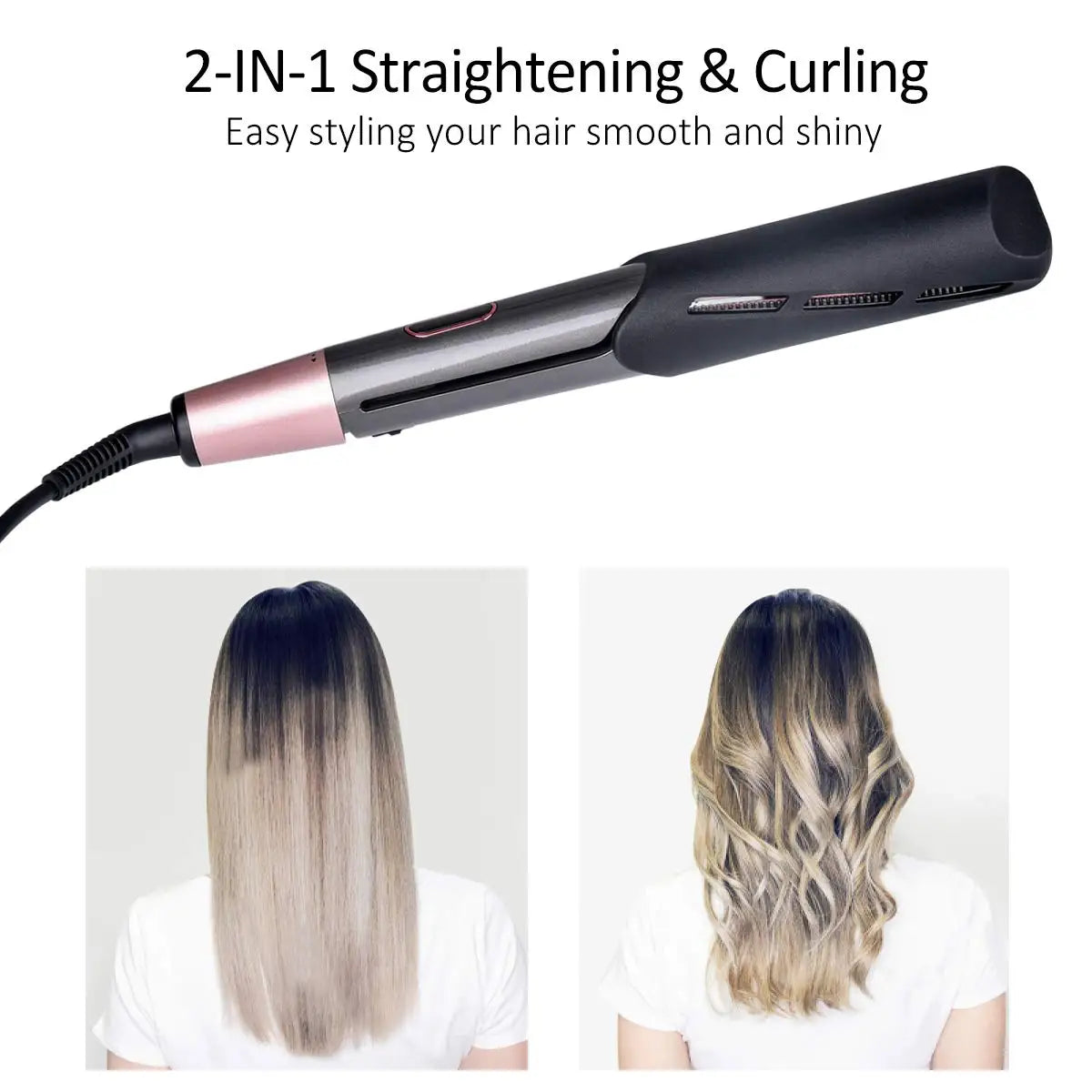 2-in-1 Luxe Hair Styler – Premium Curl & Straight Iron